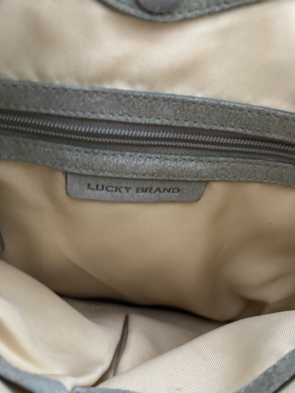 Lucky Brand Olive Green Leather Hobo Shoulder Bag - Picture 6 of 7